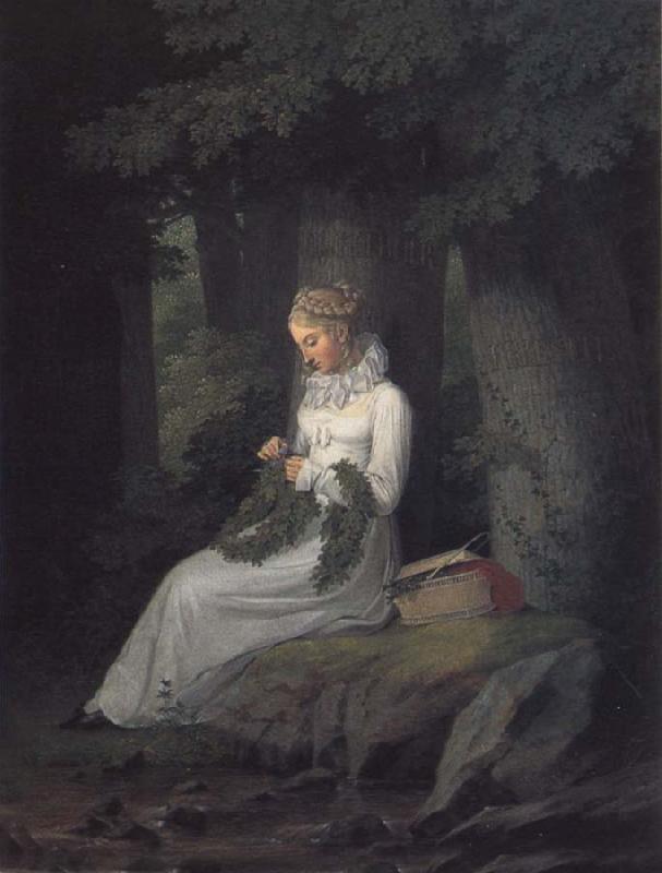 Georg Friedrich Kersting The Wreath-Binder oil painting image